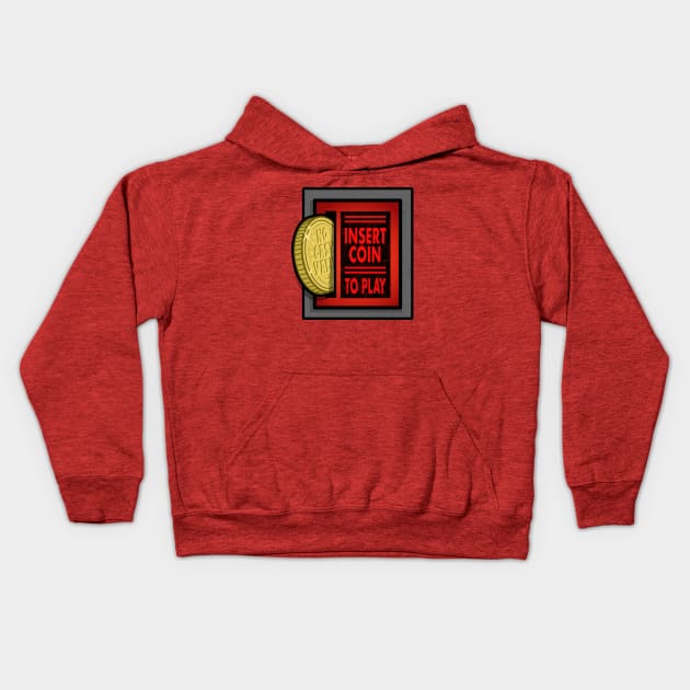 Arcade Coin Slot - Pinball Game Coin-Op Kids Hoodie by BradAlbright